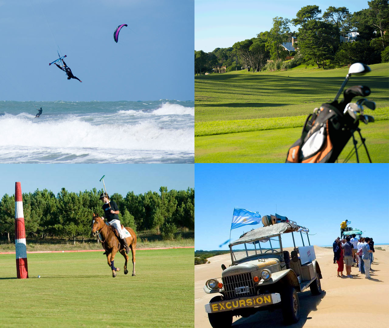 que hacer en Pinamar, polo, golf, kitesurf, excurciones, paserar por la rambla de Mar de Ostende